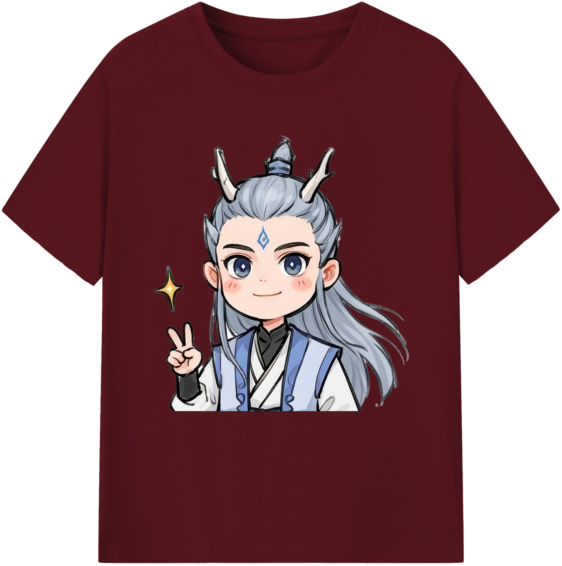 （画像用） Ne Zha 2 ナタ 魔童の大暴れ 綿100％半袖Tシャツ（フロントプリント）